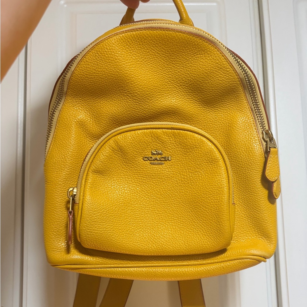 Coach Vibrant Yellow Leather Backpack
